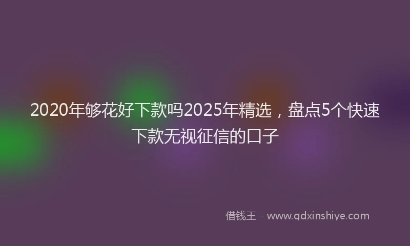 2020年够花好下款吗2025年精选，盘点5个快速下款无视征信的口子