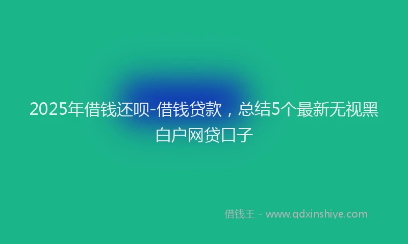 2025年借钱还呗-借钱贷款，总结5个最新无视黑白户网贷口子