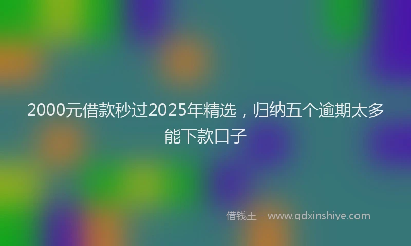 2000元借款秒过2025年精选，归纳五个逾期太多能下款口子