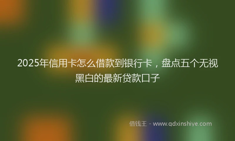 2025年信用卡怎么借款到银行卡，盘点五个无视黑白的最新贷款口子