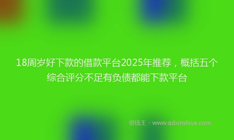 18周岁好下款的借款平台2025年推荐，概括五个综合评分不足有负债都能下款平台