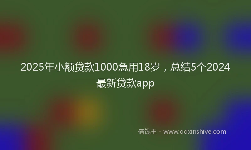 2025年小额贷款1000急用18岁，总结5个2024最新贷款app