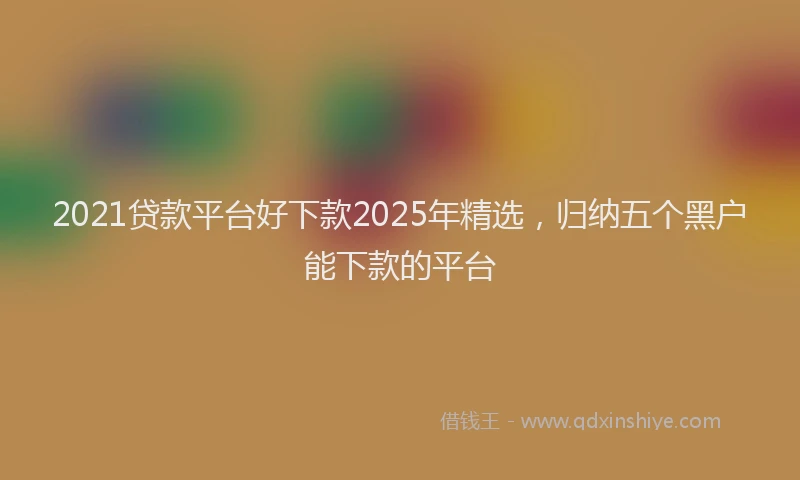 2021贷款平台好下款2025年精选，归纳五个黑户能下款的平台