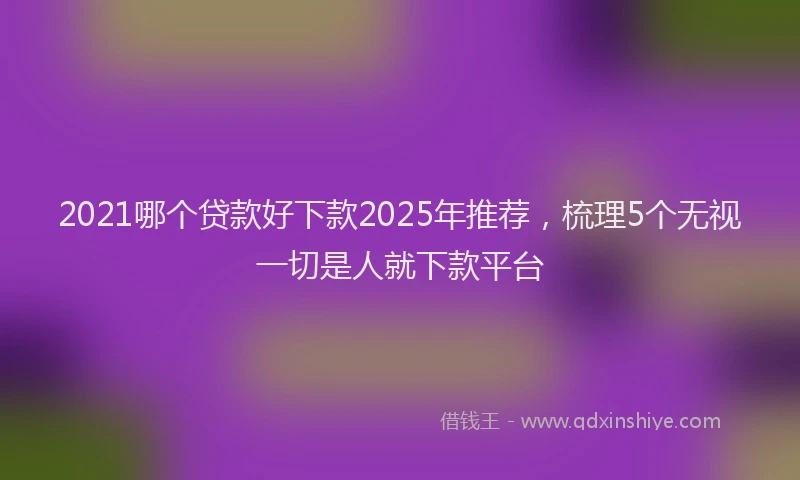 2021哪个贷款好下款2025年推荐，梳理5个无视一切是人就下款平台