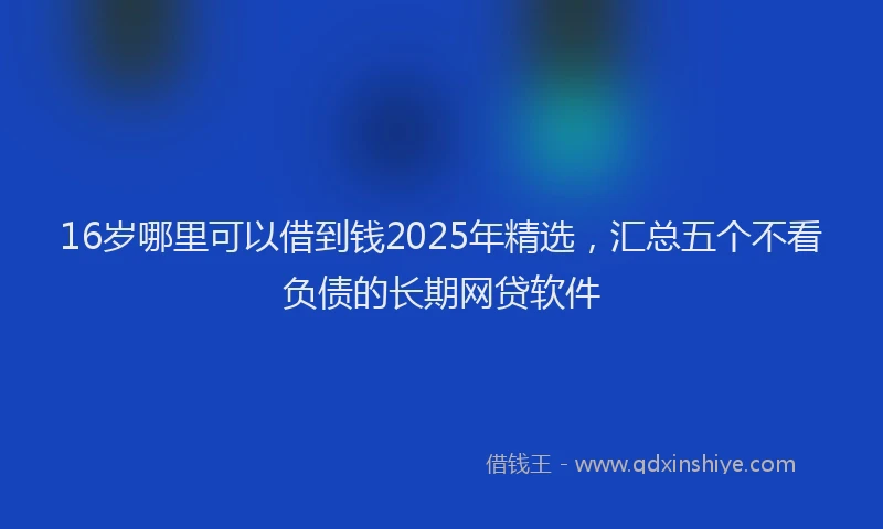 16岁哪里可以借到钱2025年精选，汇总五个不看负债的长期网贷软件