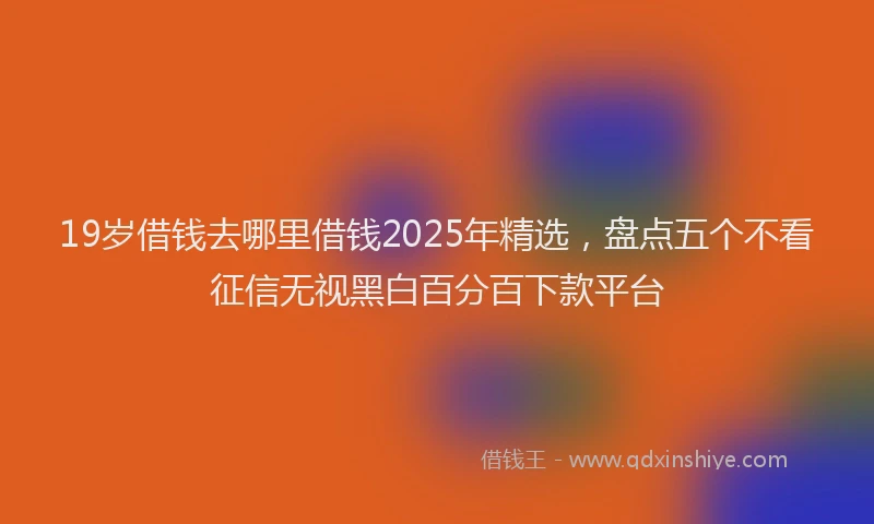 19岁借钱去哪里借钱2025年精选，盘点五个不看征信无视黑白百分百下款平台
