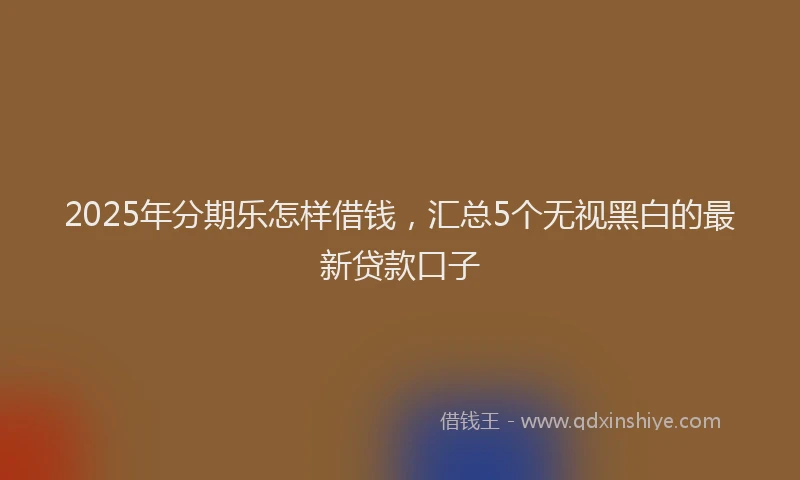 2025年分期乐怎样借钱，汇总5个无视黑白的最新贷款口子