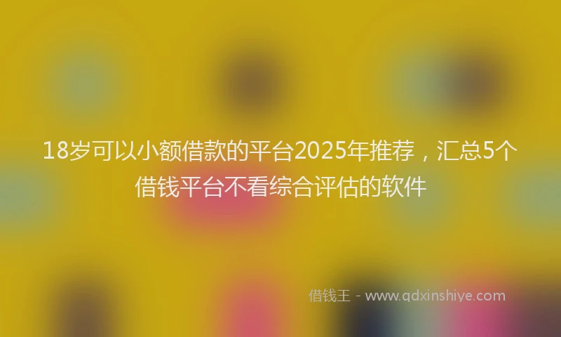 18岁可以小额借款的平台2025年推荐，汇总5个借钱平台不看综合评估的软件