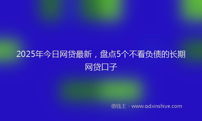 2025年今日网贷最新，盘点5个不看负债的长期网贷口子