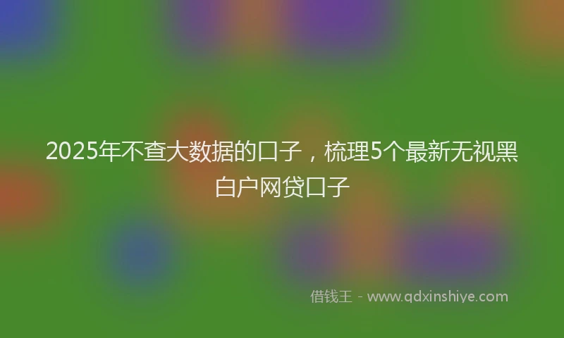 2025年不查大数据的口子，梳理5个最新无视黑白户网贷口子