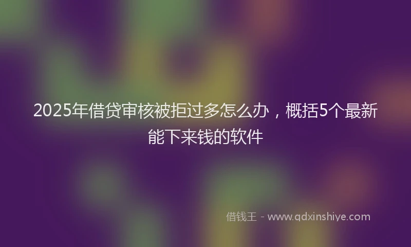 2025年借贷审核被拒过多怎么办，概括5个最新能下来钱的软件