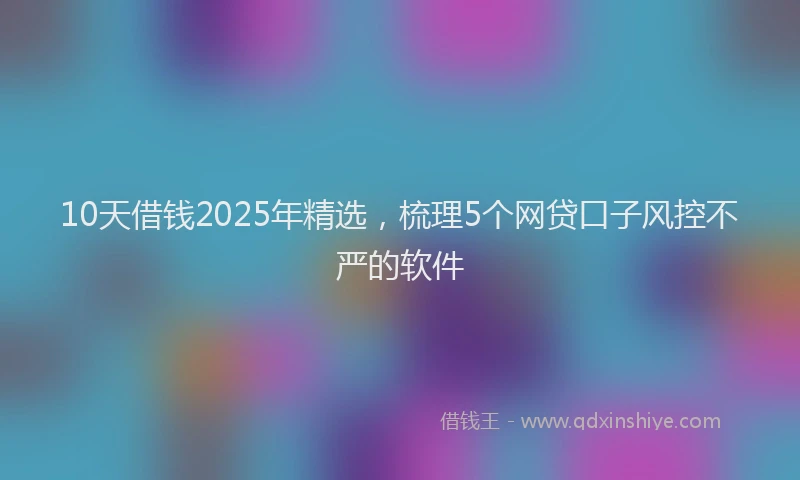 10天借钱2025年精选，梳理5个网贷口子风控不严的软件