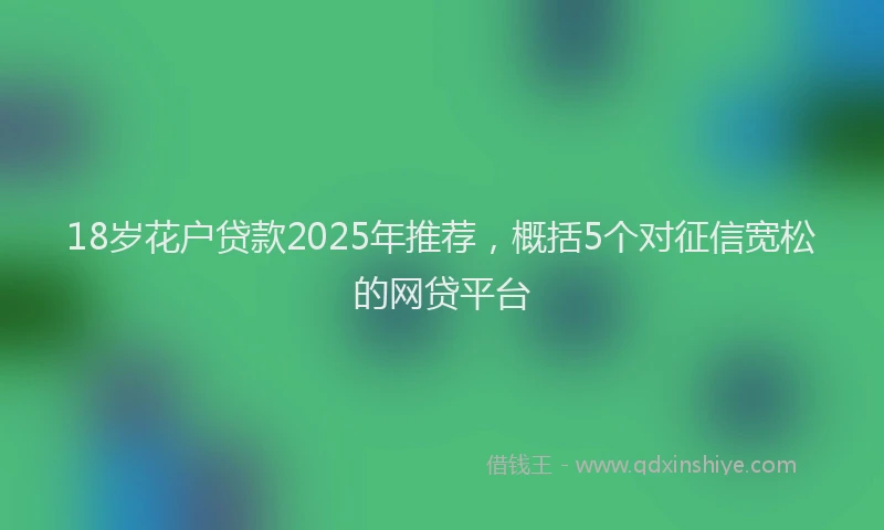 18岁花户贷款2025年推荐，概括5个对征信宽松的网贷平台