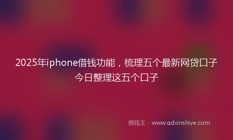 2025年iphone借钱功能，梳理五个最新网贷口子今日整理这五个口子