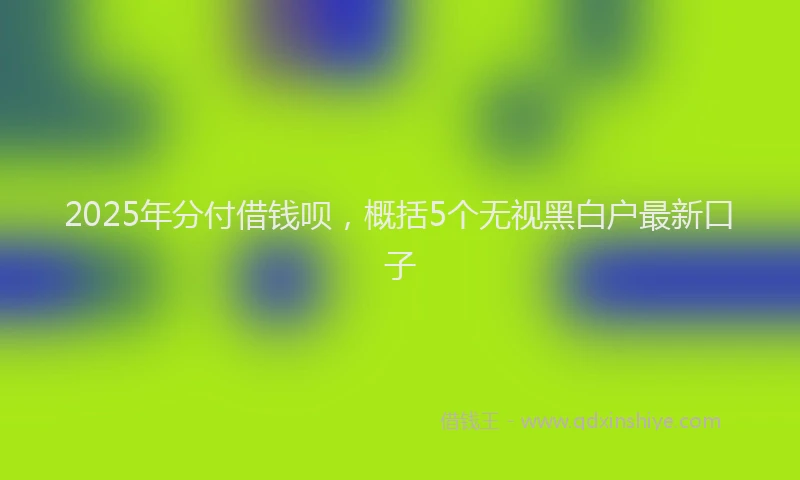 2025年分付借钱呗，概括5个无视黑白户最新口子