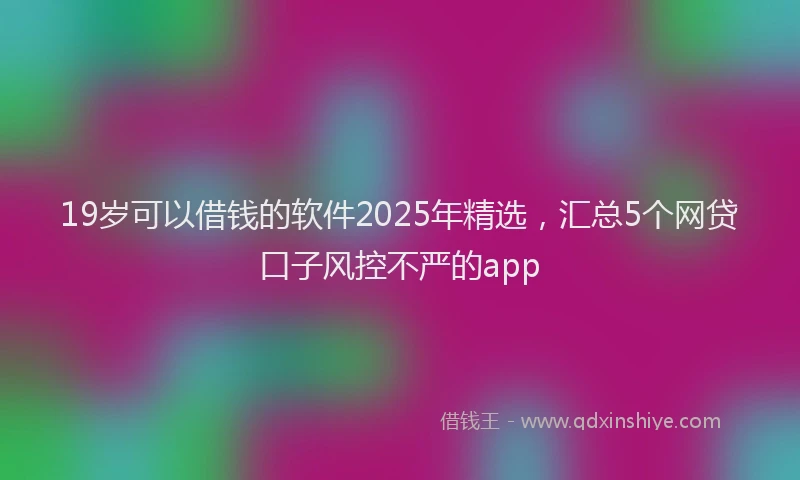 19岁可以借钱的软件2025年精选，汇总5个网贷口子风控不严的app