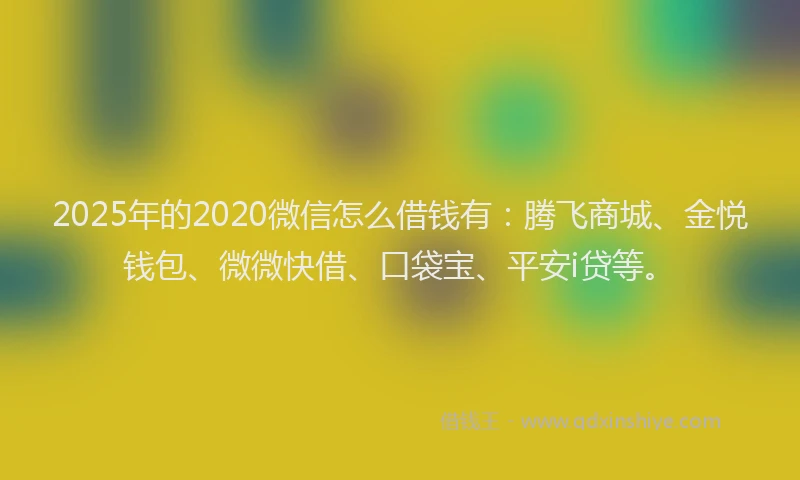 2025年的2020微信怎么借钱有：腾飞商城、金悦钱包、微微快借、口袋宝、平安i贷等。