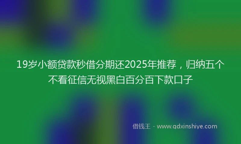 19岁小额贷款秒借分期还2025年推荐，归纳五个不看征信无视黑白百分百下款口子