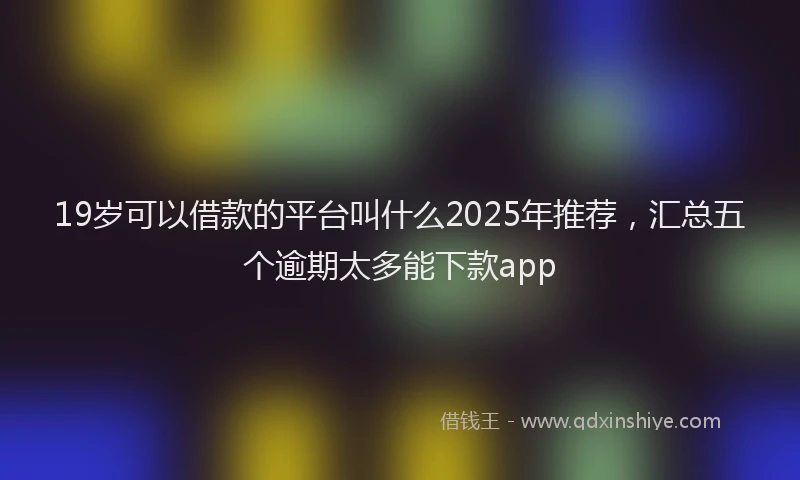 19岁可以借款的平台叫什么2025年推荐，汇总五个逾期太多能下款app