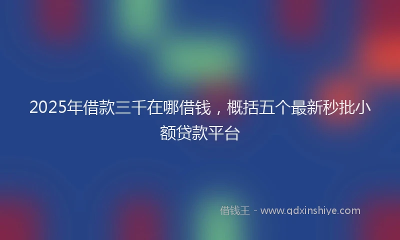 2025年借款三千在哪借钱，概括五个最新秒批小额贷款平台