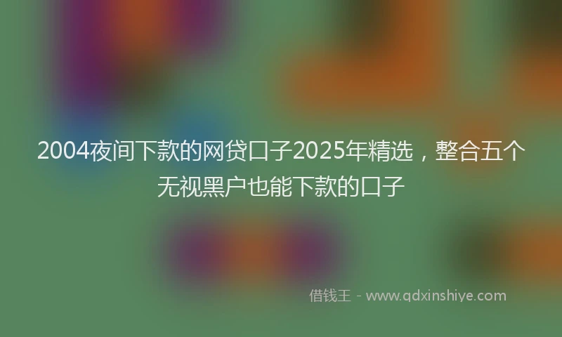 2004夜间下款的网贷口子2025年精选，整合五个无视黑户也能下款的口子