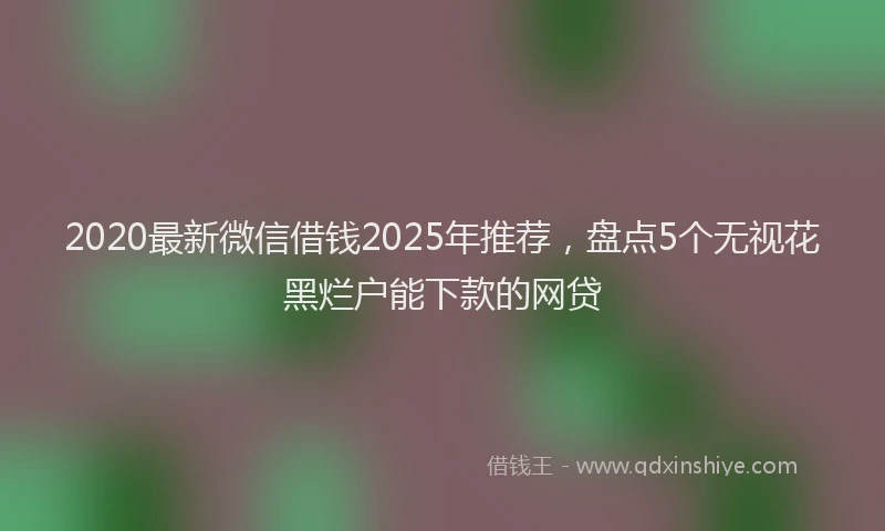 2020最新微信借钱2025年推荐，盘点5个无视花黑烂户能下款的网贷