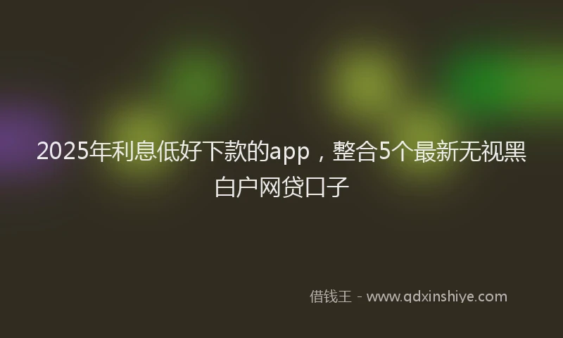 2025年利息低好下款的app，整合5个最新无视黑白户网贷口子
