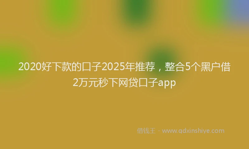 2020好下款的口子2025年推荐，整合5个黑户借2万元秒下网贷口子app