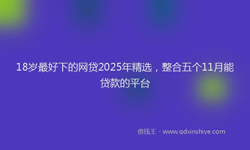 18岁最好下的网贷2025年精选，整合五个11月能贷款的平台