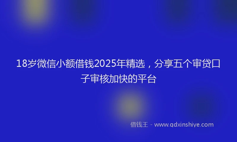 18岁微信小额借钱2025年精选，分享五个审贷口子审核加快的平台