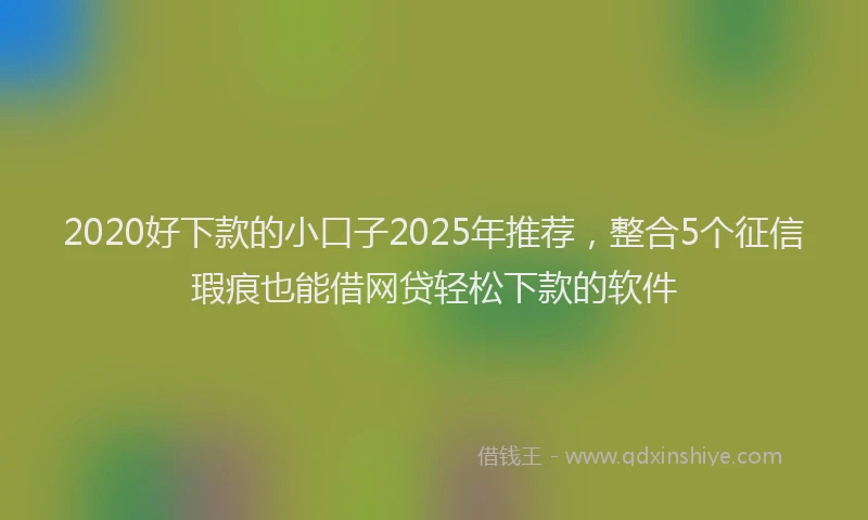2020好下款的小口子2025年推荐，整合5个征信瑕疵也能借网贷轻松下款的软件