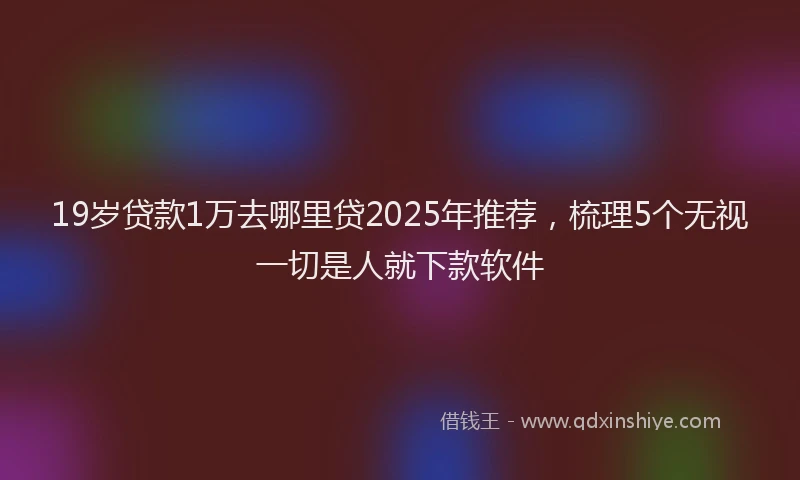 19岁贷款1万去哪里贷2025年推荐，梳理5个无视一切是人就下款软件
