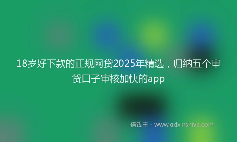 18岁好下款的正规网贷2025年精选，归纳五个审贷口子审核加快的app