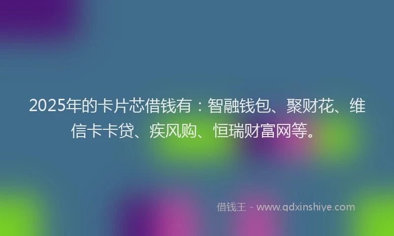 2025年的卡片芯借钱有：智融钱包、聚财花、维信卡卡贷、疾风购、恒瑞财富网等。