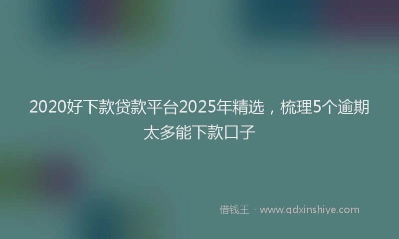2020好下款贷款平台2025年精选，梳理5个逾期太多能下款口子