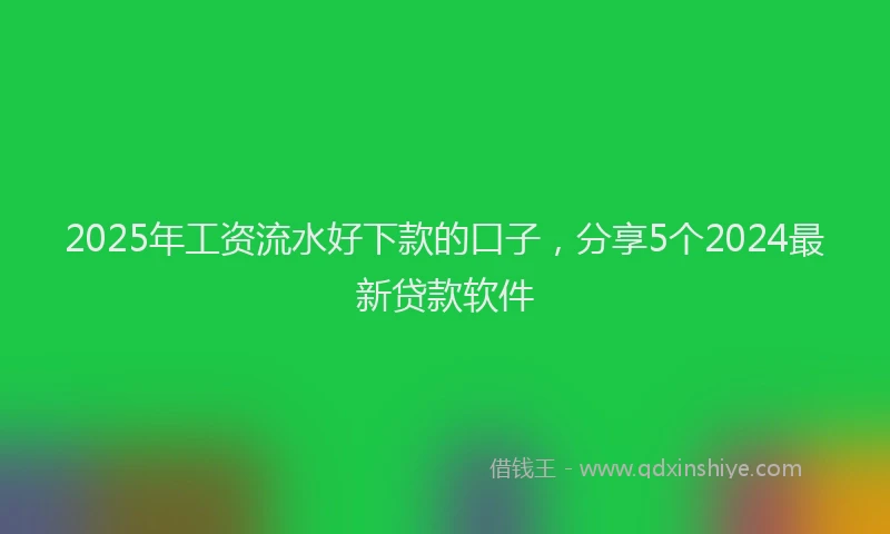 2025年工资流水好下款的口子，分享5个2024最新贷款软件