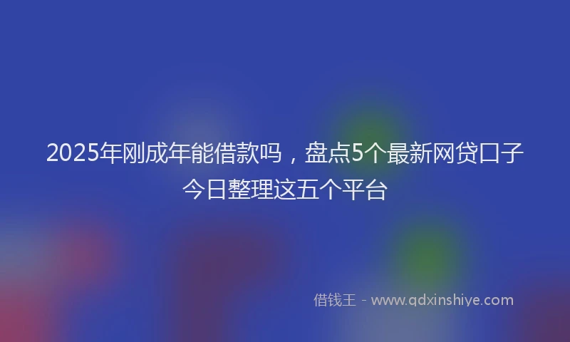 2025年刚成年能借款吗，盘点5个最新网贷口子今日整理这五个平台