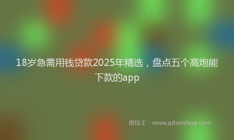 18岁急需用钱贷款2025年精选，盘点五个高炮能下款的app