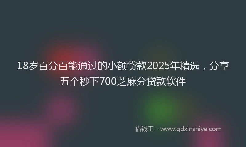 18岁百分百能通过的小额贷款2025年精选，分享五个秒下700芝麻分贷款软件