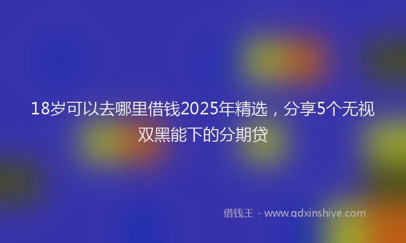 18岁可以去哪里借钱2025年精选，分享5个无视双黑能下的分期贷