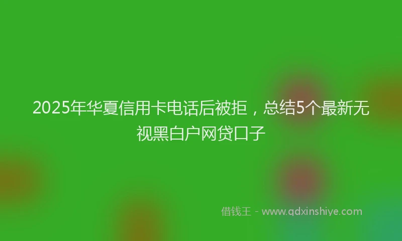 2025年华夏信用卡电话后被拒，总结5个最新无视黑白户网贷口子