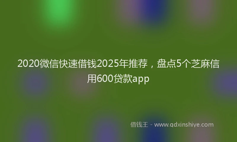 2020微信快速借钱2025年推荐，盘点5个芝麻信用600贷款app