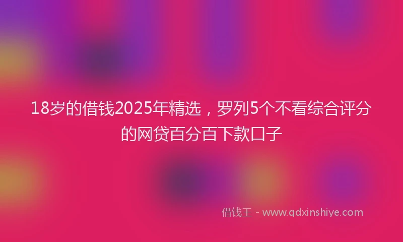 18岁的借钱2025年精选，罗列5个不看综合评分的网贷百分百下款口子