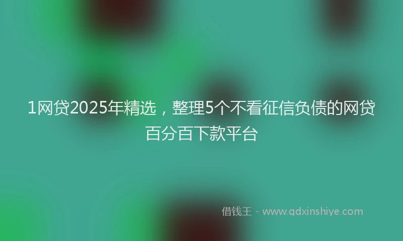 1网贷2025年精选，整理5个不看征信负债的网贷百分百下款平台