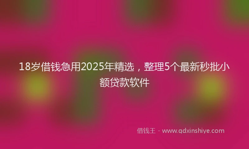 18岁借钱急用2025年精选，整理5个最新秒批小额贷款软件