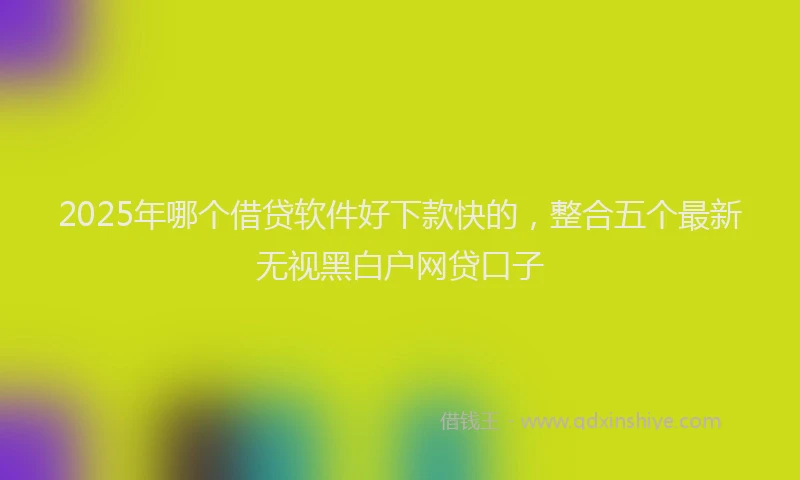 2025年哪个借贷软件好下款快的，整合五个最新无视黑白户网贷口子