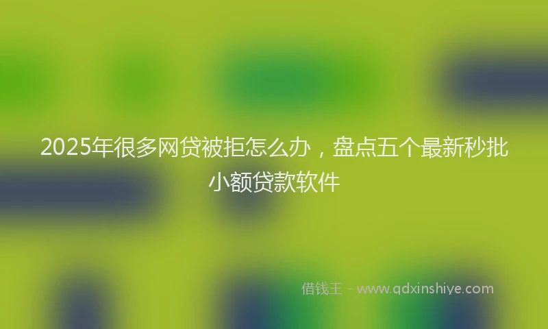 2025年很多网贷被拒怎么办，盘点五个最新秒批小额贷款软件