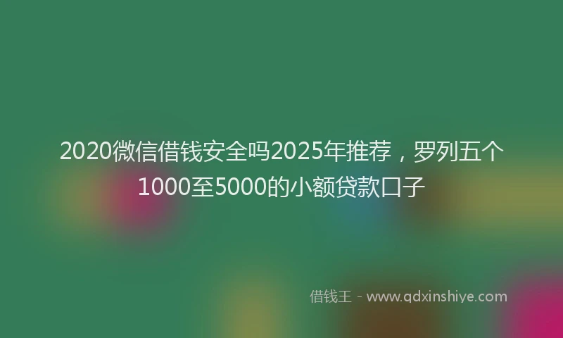 2020微信借钱安全吗2025年推荐，罗列五个1000至5000的小额贷款口子