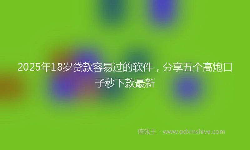2025年18岁贷款容易过的软件，分享五个高炮口子秒下款最新