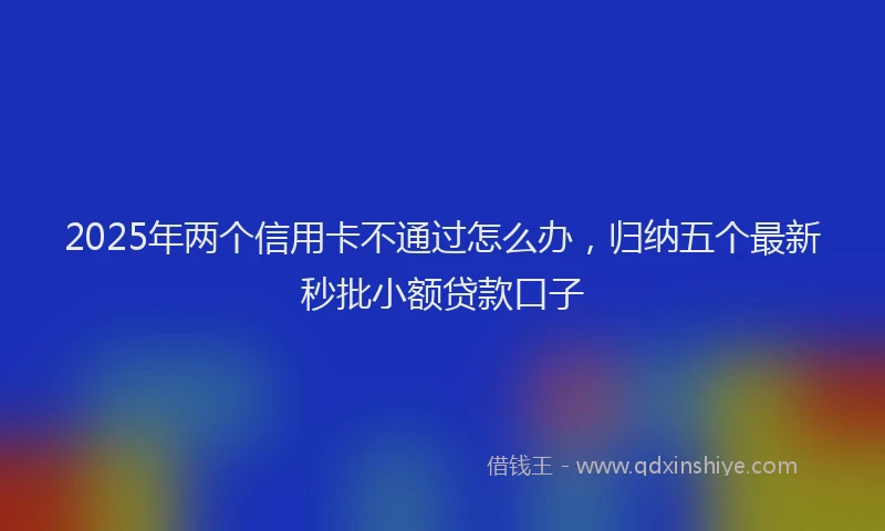 2025年两个信用卡不通过怎么办，归纳五个最新秒批小额贷款口子